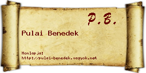 Pulai Benedek névjegykártya