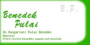 benedek pulai business card